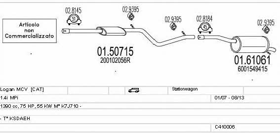 Mts C410006013923 Exhaust system C410006013923