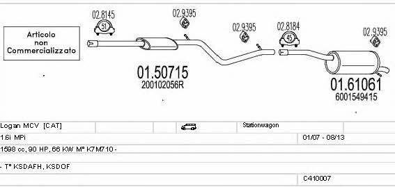 Mts C410007013944 Exhaust system C410007013944