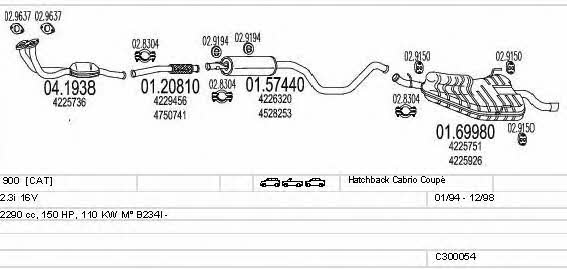 Mts C300054003640 Exhaust system C300054003640 C300054003640 Mts Exhaust system