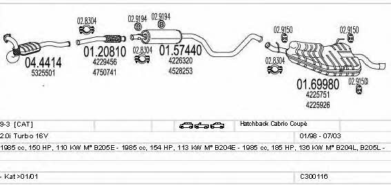 Mts C300116018704 Exhaust system C300116018704