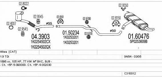 Mts C310012006881 Exhaust system C310012006881