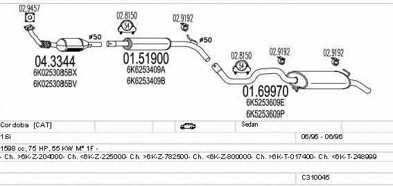 Mts C310045006921 Exhaust system C310045006921