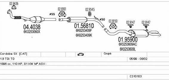  C310103007003 Exhaust system C310103007003