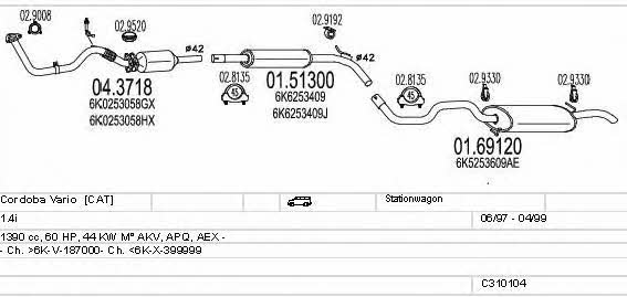 Mts C310104007004 Exhaust system C310104007004