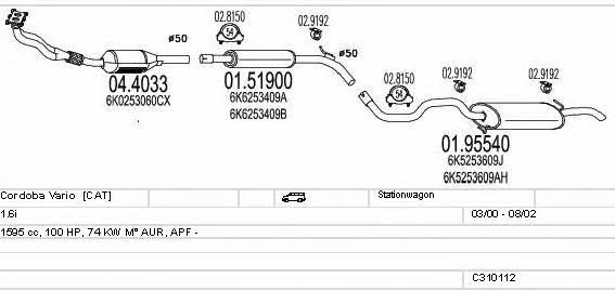 Mts C310112007012 Exhaust system C310112007012