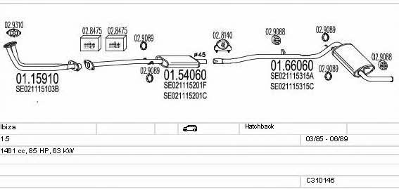 Mts C310146007057 Exhaust system C310146007057