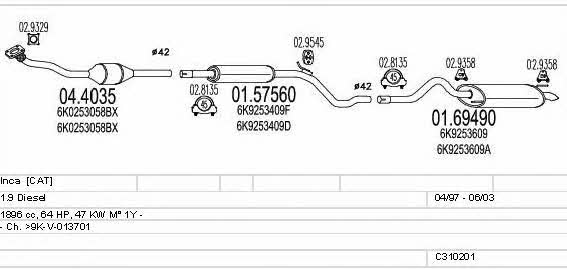 Mts C310201006436 Exhaust system C310201006436