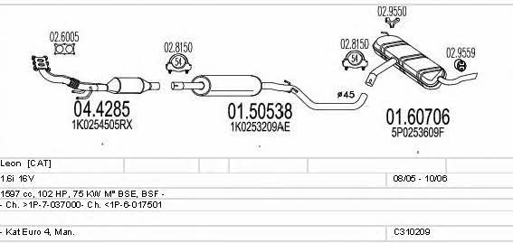 Mts C310209006445 Exhaust system C310209006445