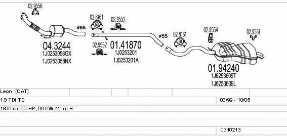  C310213006450 Exhaust system C310213006450