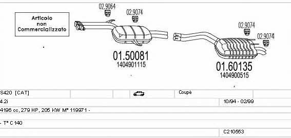 Mts C210553009631 Exhaust system C210553009631
