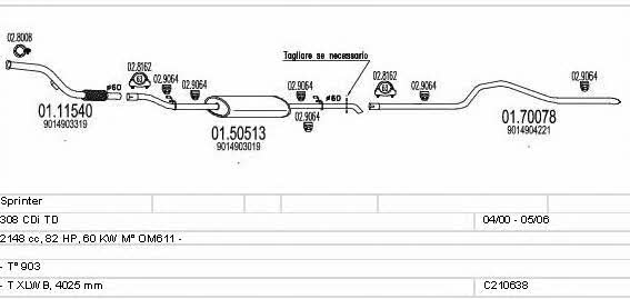 C210638009444 Mts Exhaust system