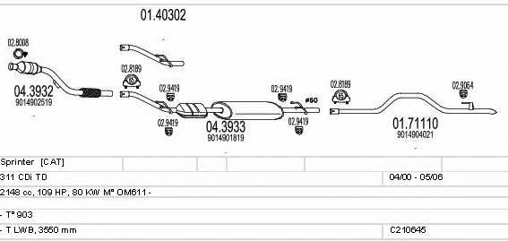  C210645004408 Exhaust system C210645004408