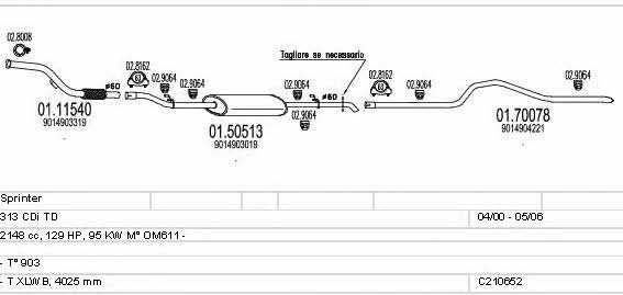 Mts C210652009451 Exhaust system C210652009451