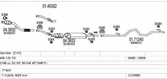 Mts C210659009457 Exhaust system C210659009457 C210659009457 Mts Exhaust system