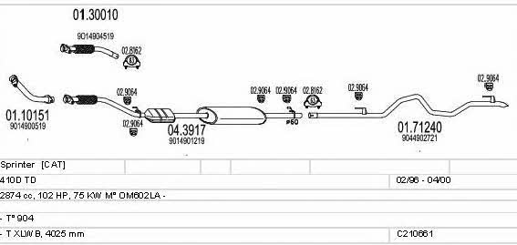 Mts C210661009459 Exhaust system C210661009459 C210661009459 Mts Exhaust system