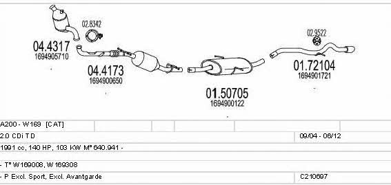 Mts C210697014523 Exhaust system C210697014523