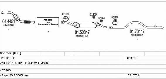 Mts C210754022226 Exhaust system C210754022226 C210754022226 Mts Exhaust system