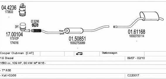 Mts C220017022346 Exhaust system C220017022346