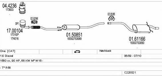  C220021022386 Exhaust system C220021022386