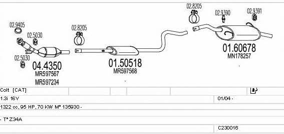 Mts C230016004652 Exhaust system C230016004652