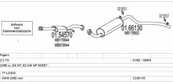 Mts C230116007422 Exhaust system C230116007422