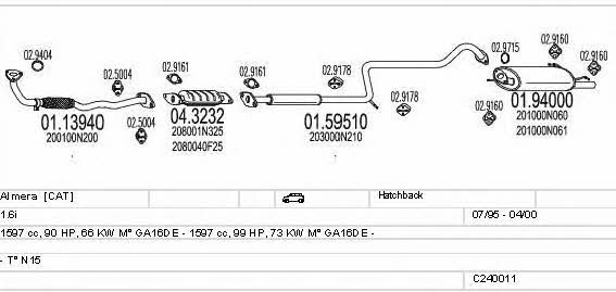 Mts C240011004476 Exhaust system C240011004476