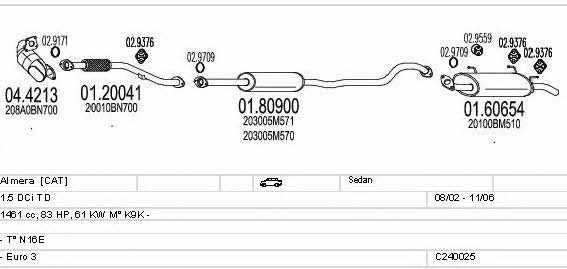 Mts C240025004493 Exhaust system C240025004493