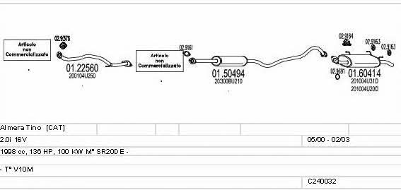 Mts C240032004500 Exhaust system C240032004500 C240032004500 Mts Exhaust system