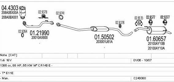 C240080004553 Mts Exhaust system