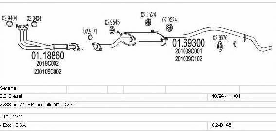 Mts C240146004625 Exhaust system C240146004625