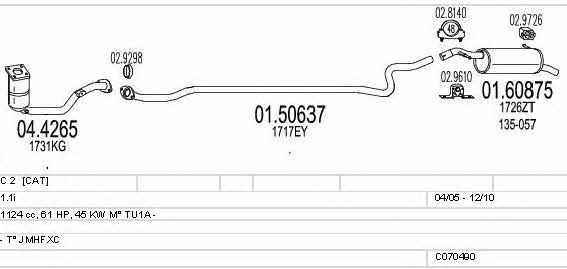 Mts C070490010252 Exhaust system C070490010252 C070490010252 Mts Exhaust system