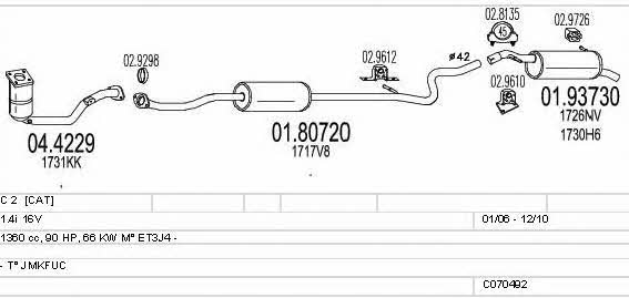Mts C070492010254 Exhaust system C070492010254