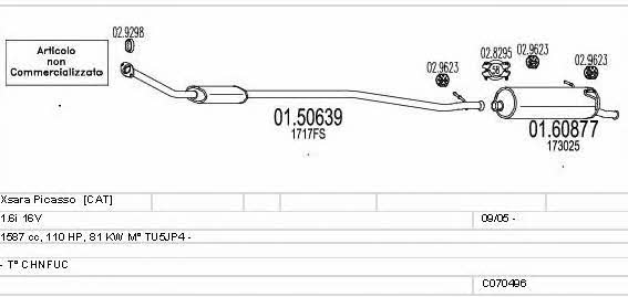 Mts C070496010258 Exhaust system C070496010258 C070496010258 Mts Exhaust system