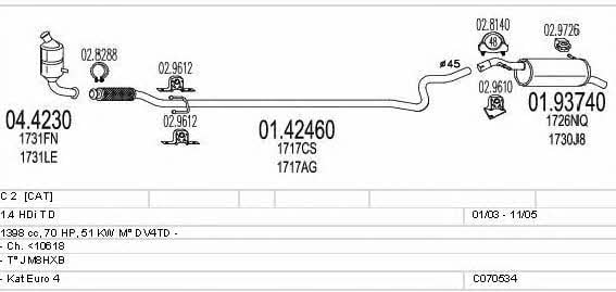 Mts C070534019867 Exhaust system C070534019867 C070534019867 Mts Exhaust system