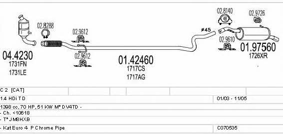 Mts C070535019868 Exhaust system C070535019868 C070535019868 Mts Exhaust system