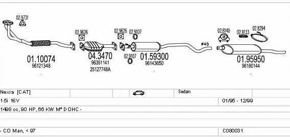 Mts C080031001346 Exhaust system C080031001346