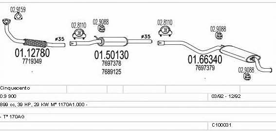  C100031012739 Exhaust system C100031012739