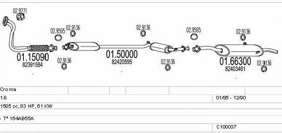 Mts C100037012745 Exhaust system C100037012745