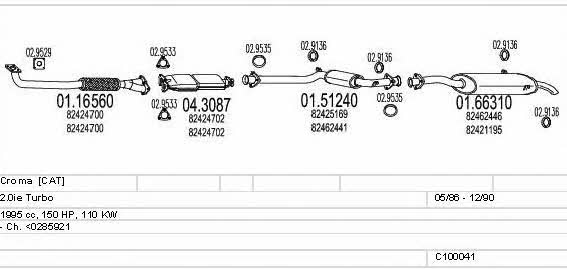 Mts C100041012749 Exhaust system C100041012749