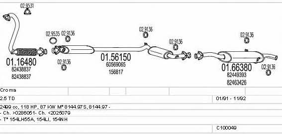  C100049012756 Exhaust system C100049012756