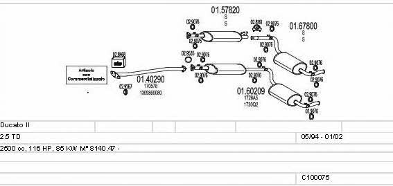 Mts C100075012784 Exhaust system C100075012784 C100075012784 Mts Exhaust system