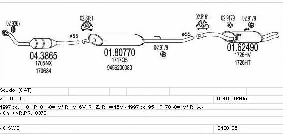 Mts C100186012895 Exhaust system C100186012895 C100186012895 Mts Exhaust system