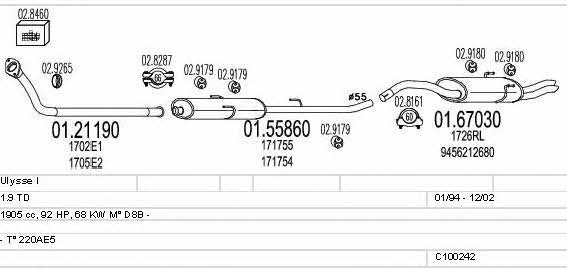 Mts C100242012962 Exhaust system C100242012962