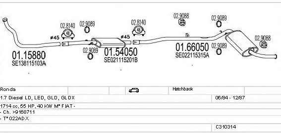 Mts C310314008455 Exhaust system C310314008455