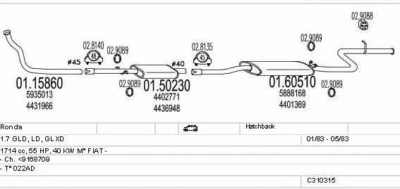 Mts C310315007369 Exhaust system C310315007369