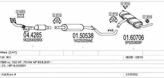 Mts C310332010727 Exhaust system C310332010727