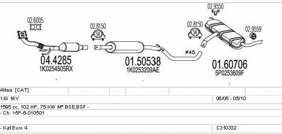  C310332010727 Exhaust system C310332010727