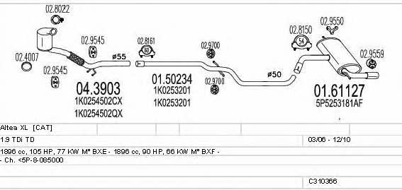 Mts C310366015988 Exhaust system C310366015988