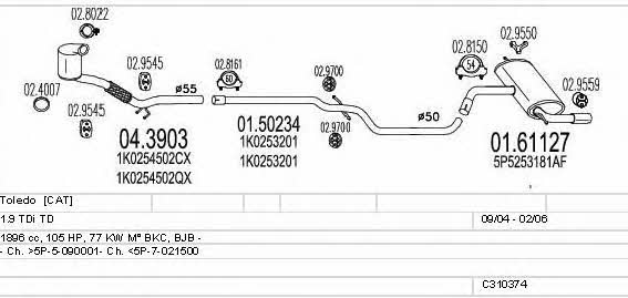 Mts C310374015996 Exhaust system C310374015996 C310374015996 Mts Exhaust system