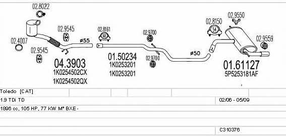 Mts C310376016004 Exhaust system C310376016004 C310376016004 Mts Exhaust system